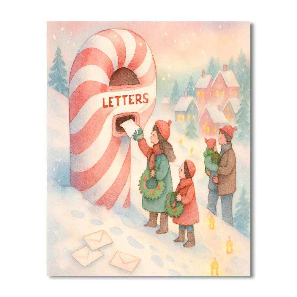 Peppermint Post Box Hill paint by number