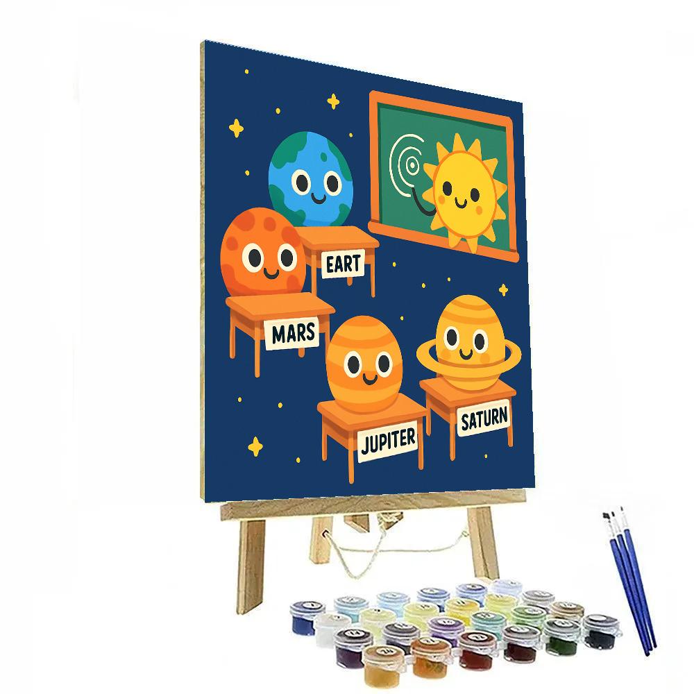 Cosmic Classroom With Planet Pals paint by number