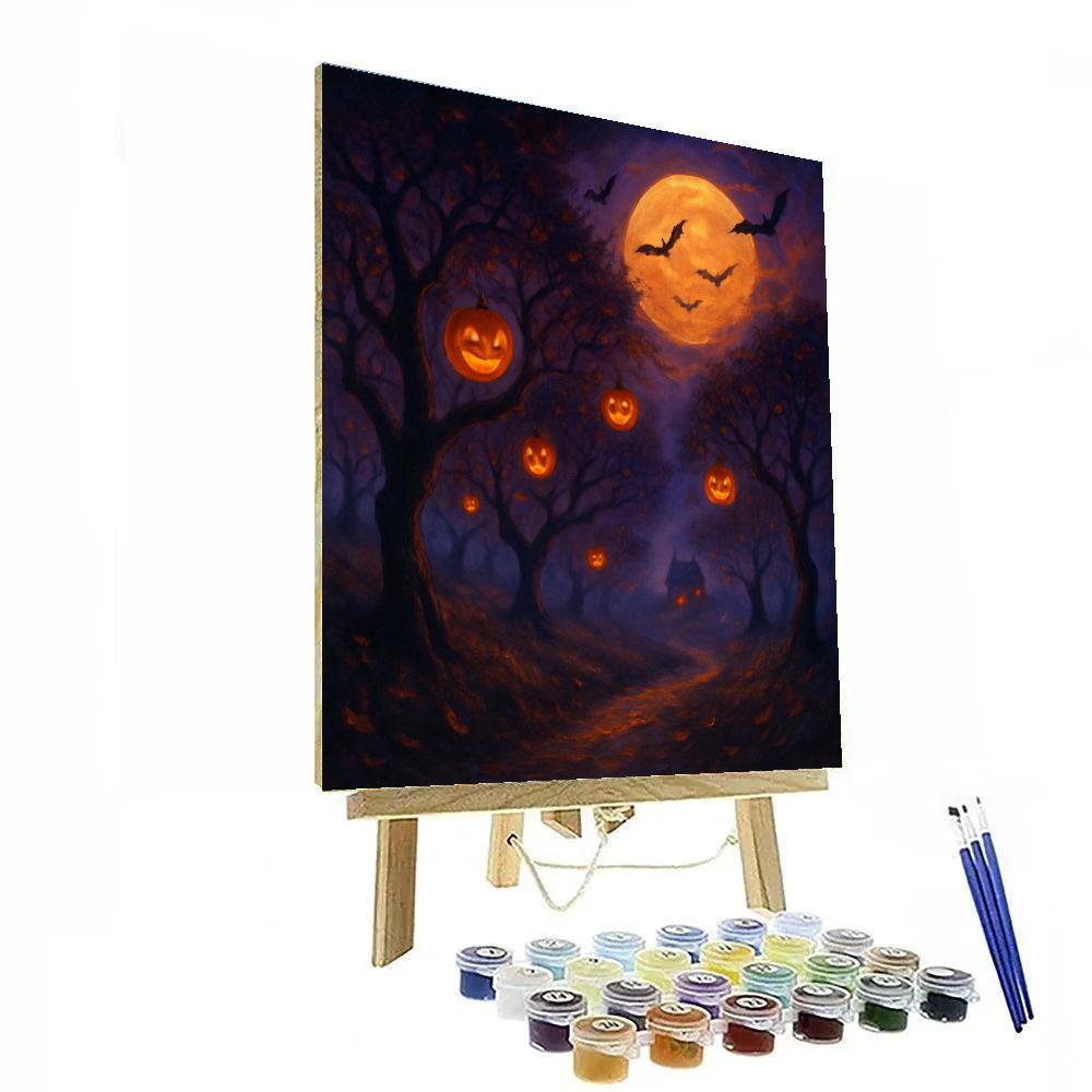 Moonlit Orchard Of Wandering Lanterns Number painting