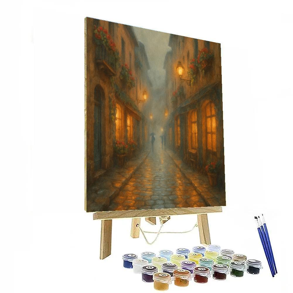 Lantern Alley After The Rain DIY paint by numbers