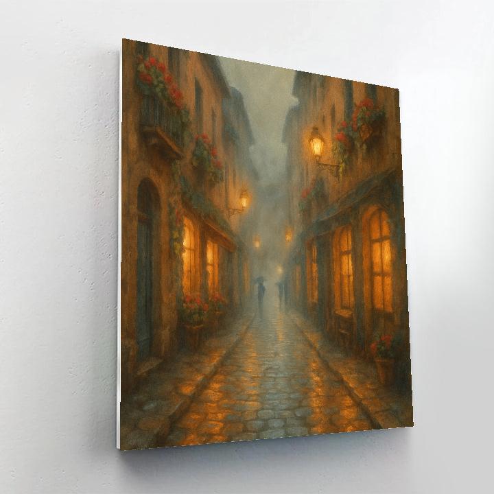 Lantern Alley After The Rain DIY paint by numbers