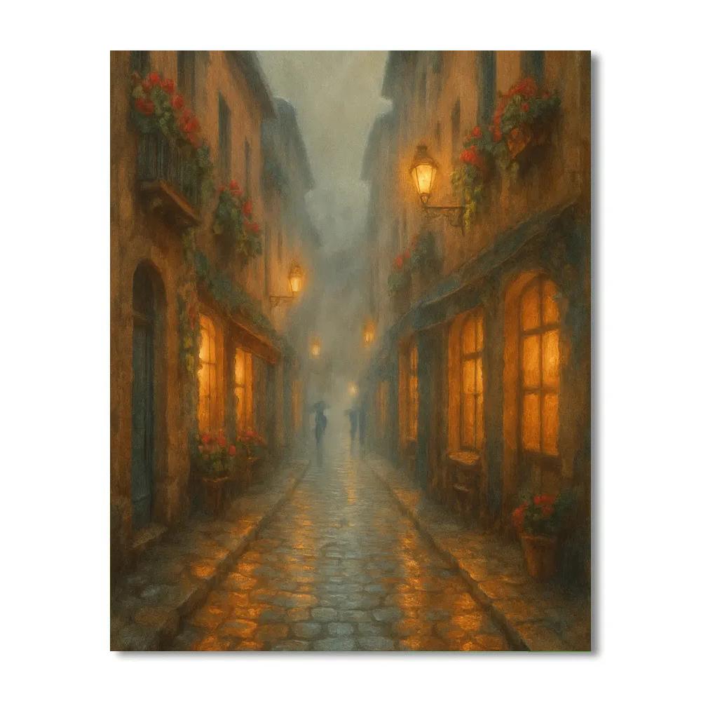 Lantern Alley After The Rain DIY paint by numbers