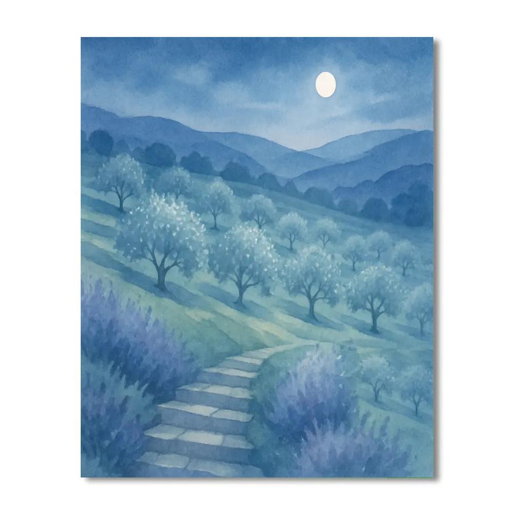 Moonlit Orchard Terrace Numbered painting kits