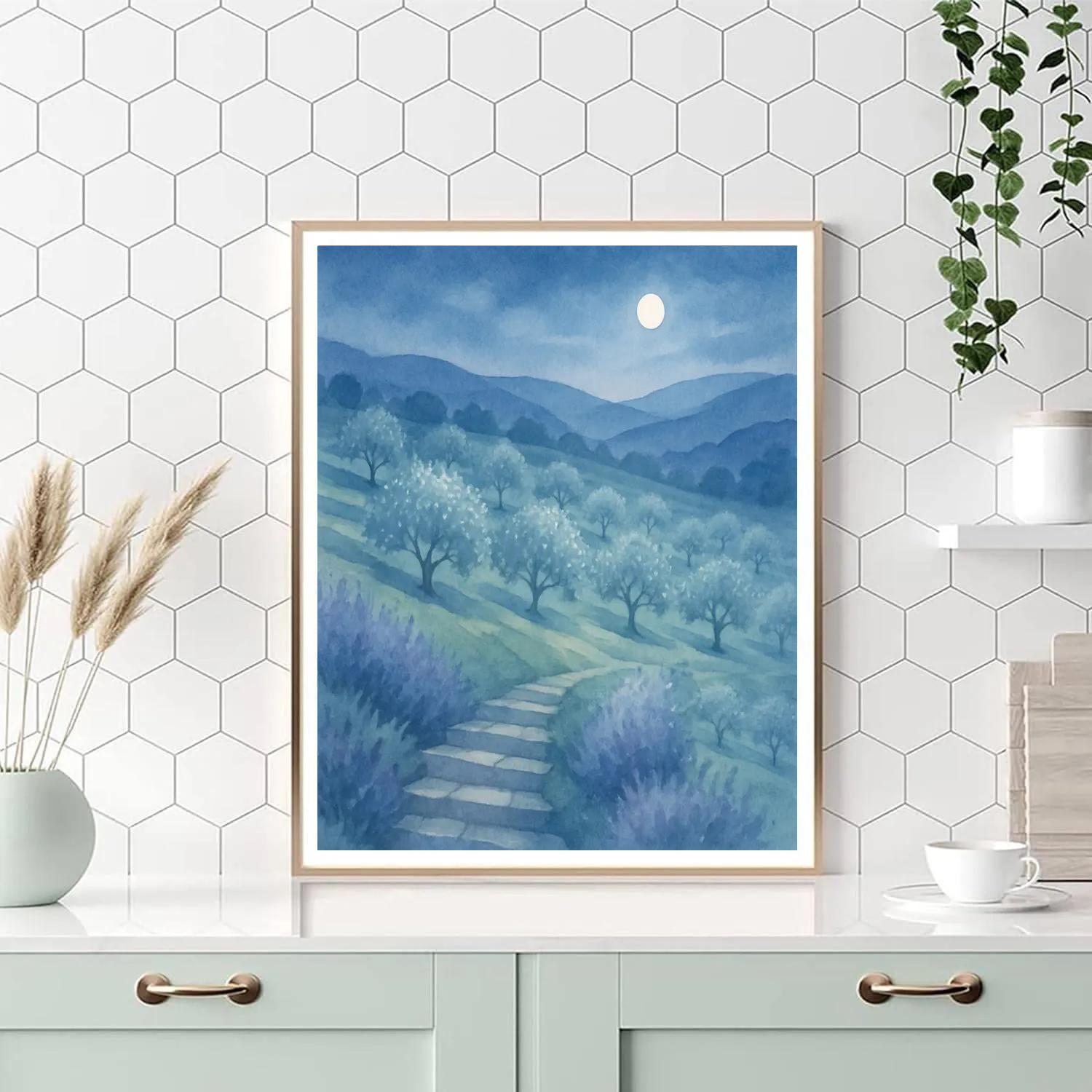 Moonlit Orchard Terrace Numbered painting kits