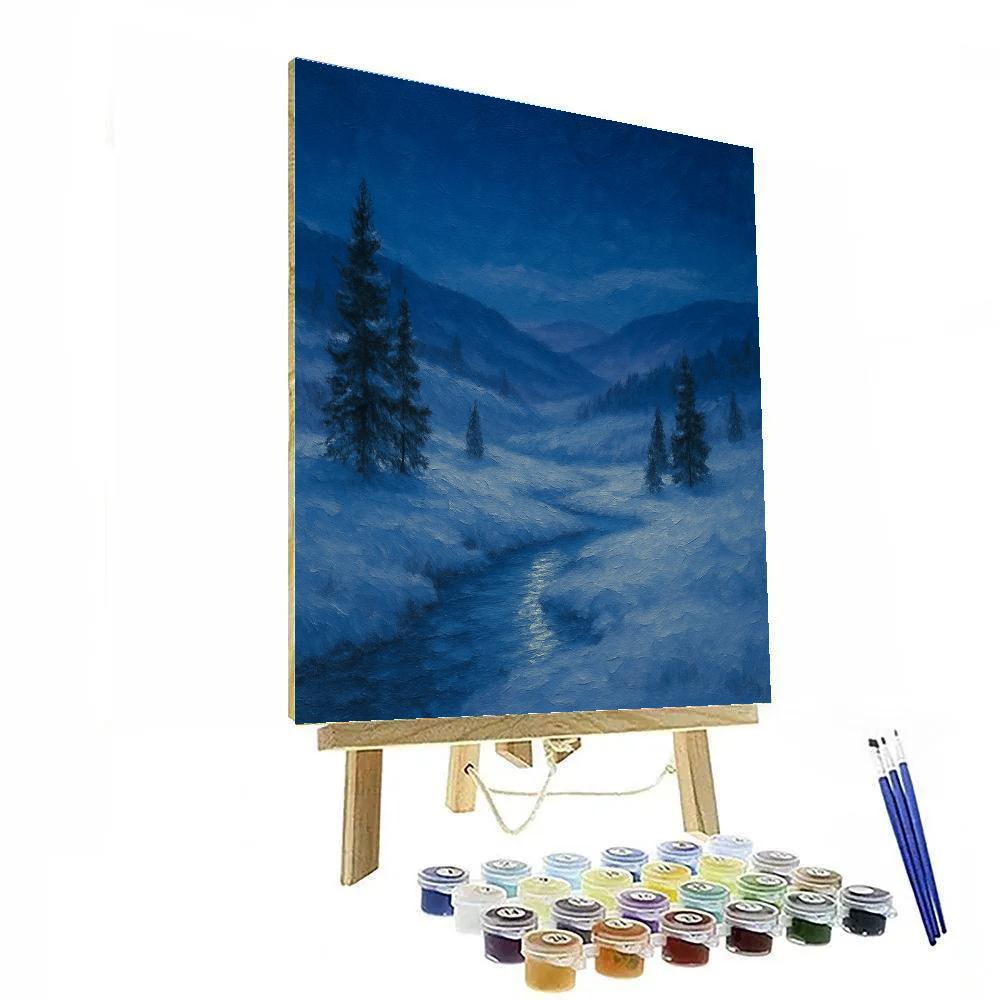 Moonlit Frost Valley painting number kit