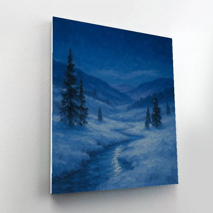 Moonlit Frost Valley painting number kit