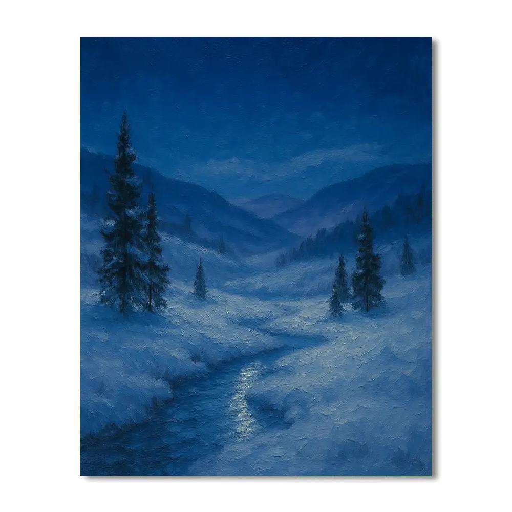 Moonlit Frost Valley painting number kit