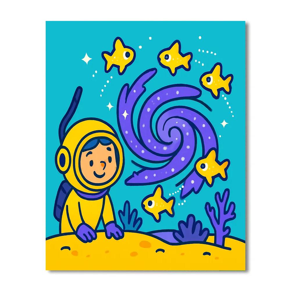 Starlight Reef And The Galaxy Fish paint by number