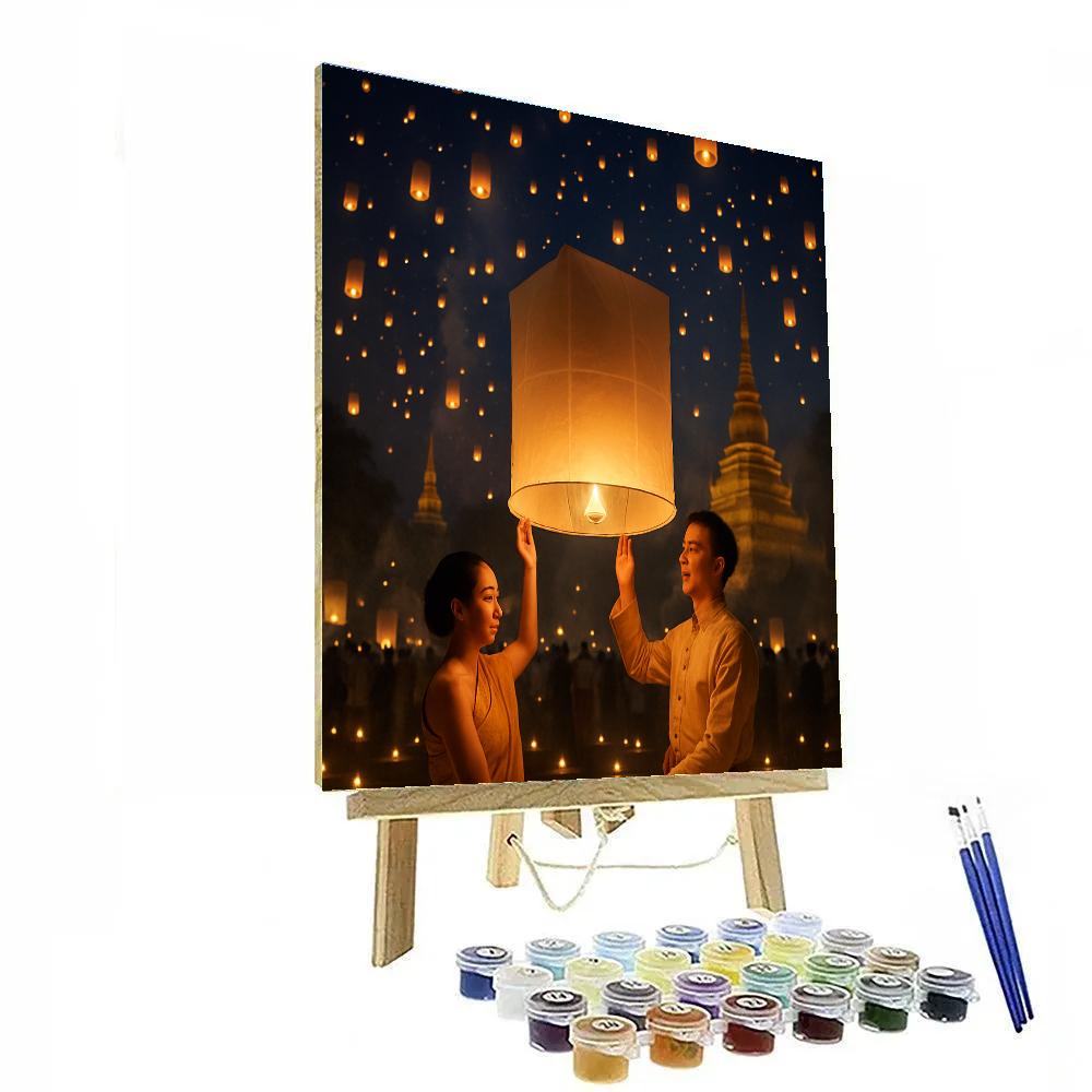 Lantern Release At Yi Peng Festival DIY paint by numbers
