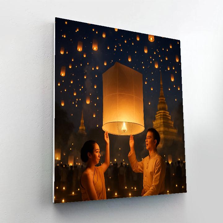Lantern Release At Yi Peng Festival DIY paint by numbers