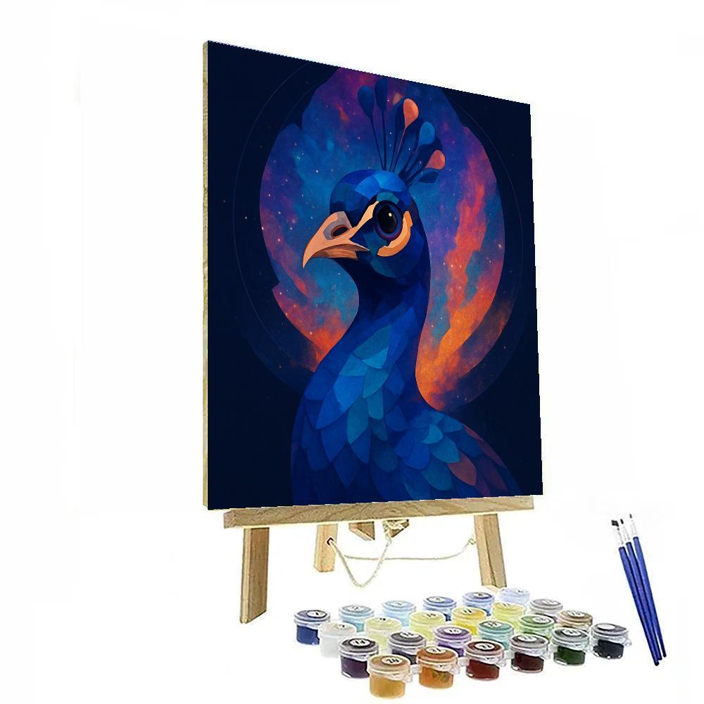 Cosmic Peacock Crown Paint by numbers art
