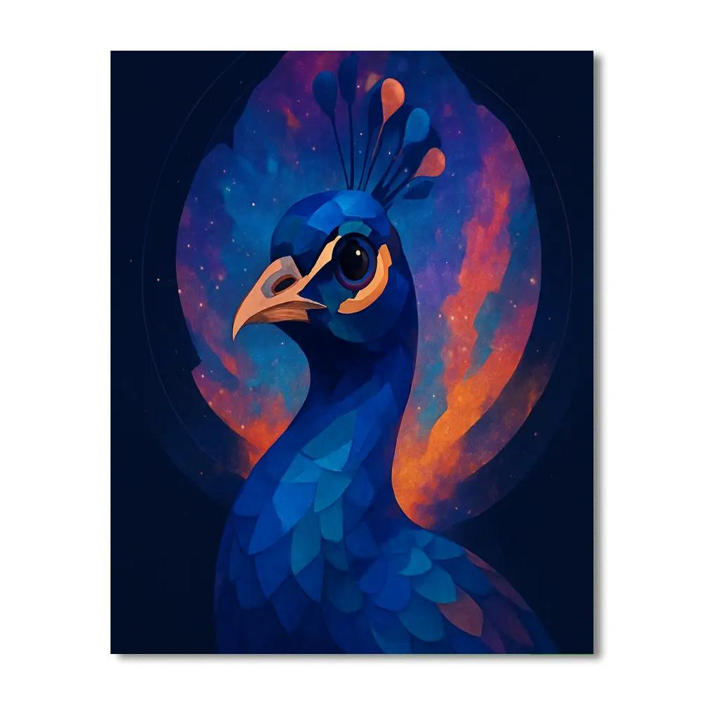 Cosmic Peacock Crown Paint by numbers art