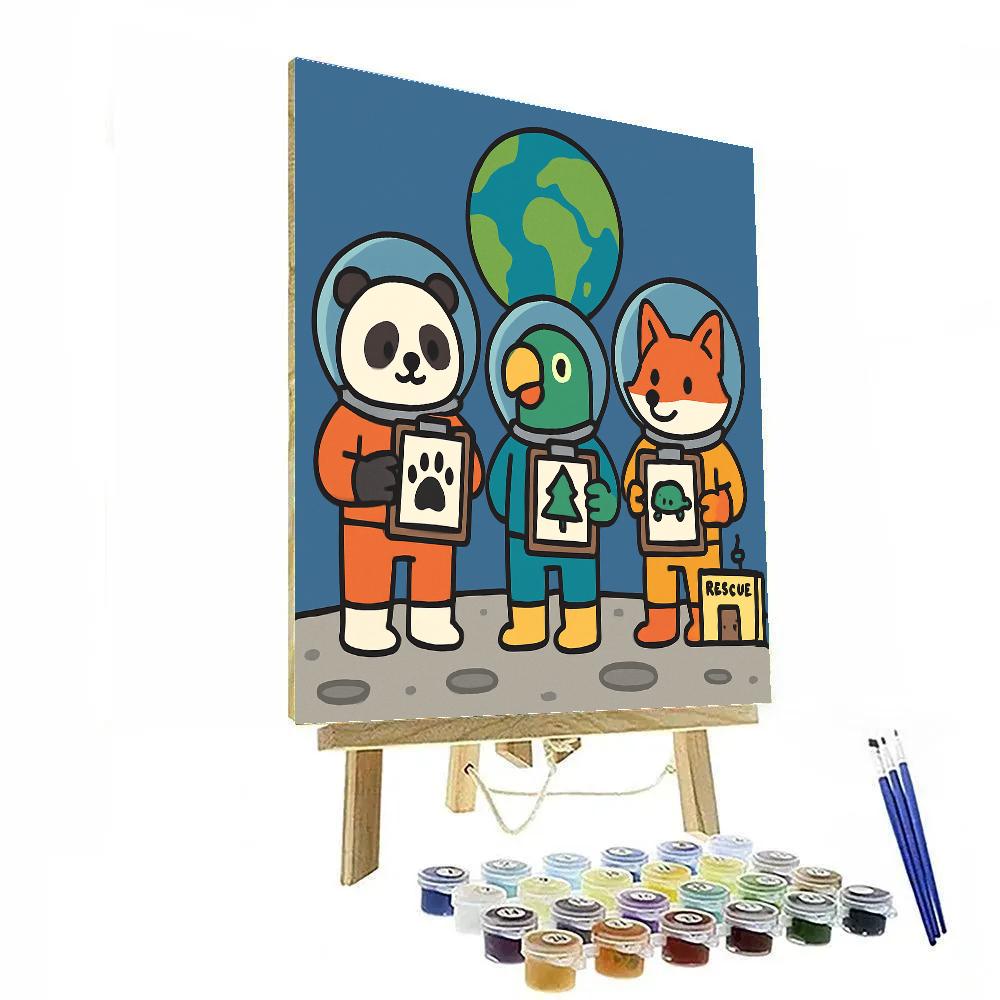 Moonbase Wildlife Rescue Squad paint by numbers
