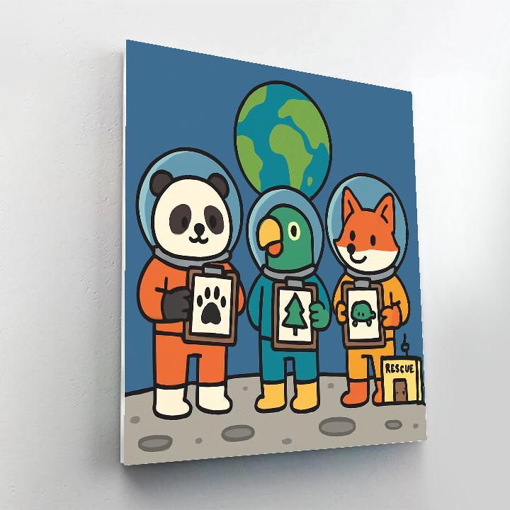 Moonbase Wildlife Rescue Squad paint by numbers