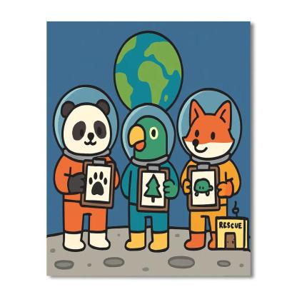 Moonbase Wildlife Rescue Squad paint by numbers