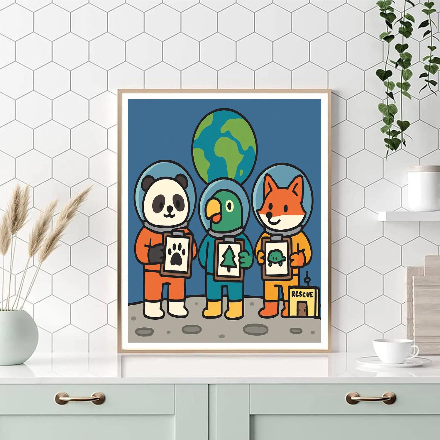 Moonbase Wildlife Rescue Squad paint by numbers