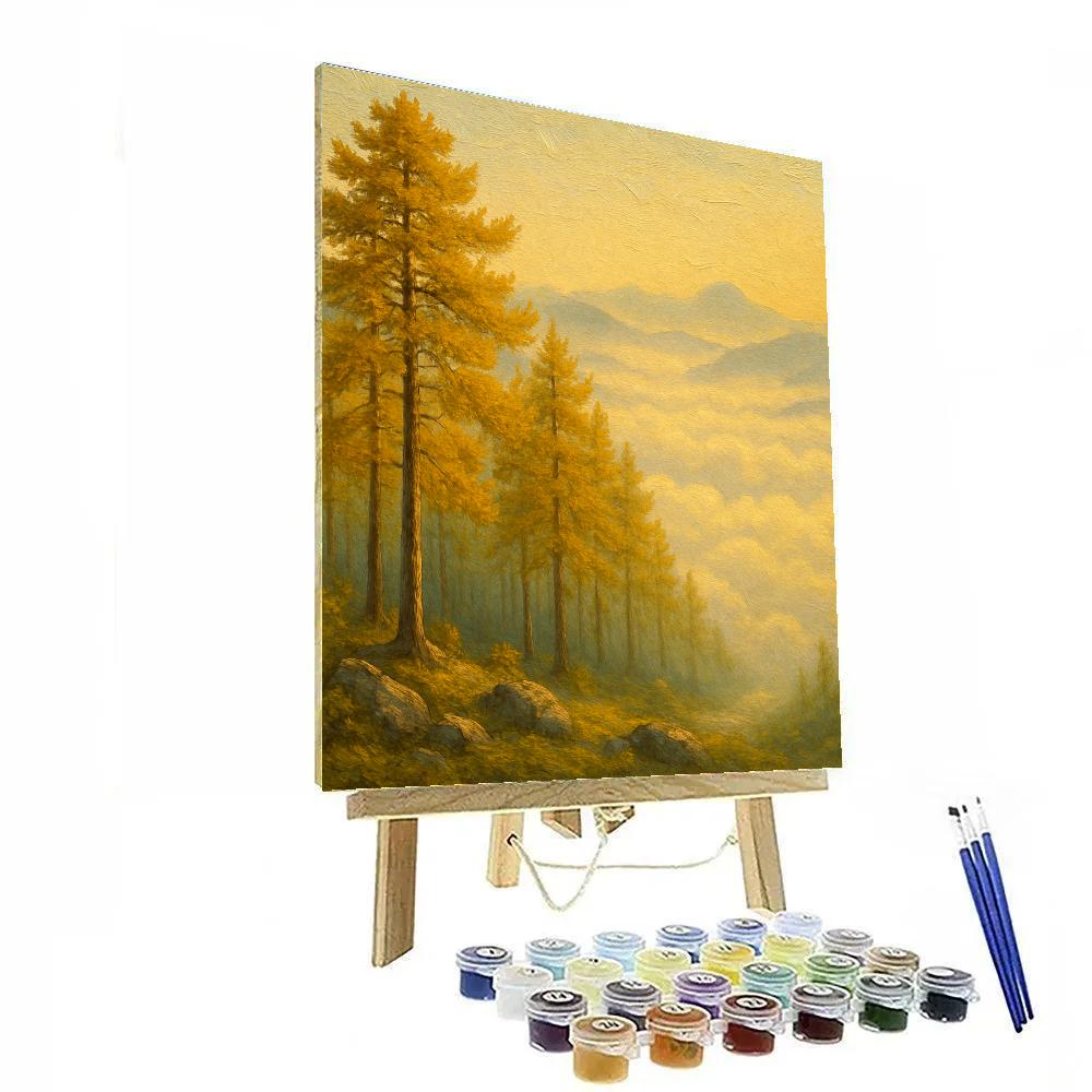 Golden Pines Above The Cloud Sea DIY paint by numbers