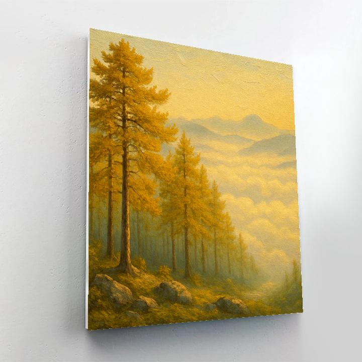 Golden Pines Above The Cloud Sea DIY paint by numbers