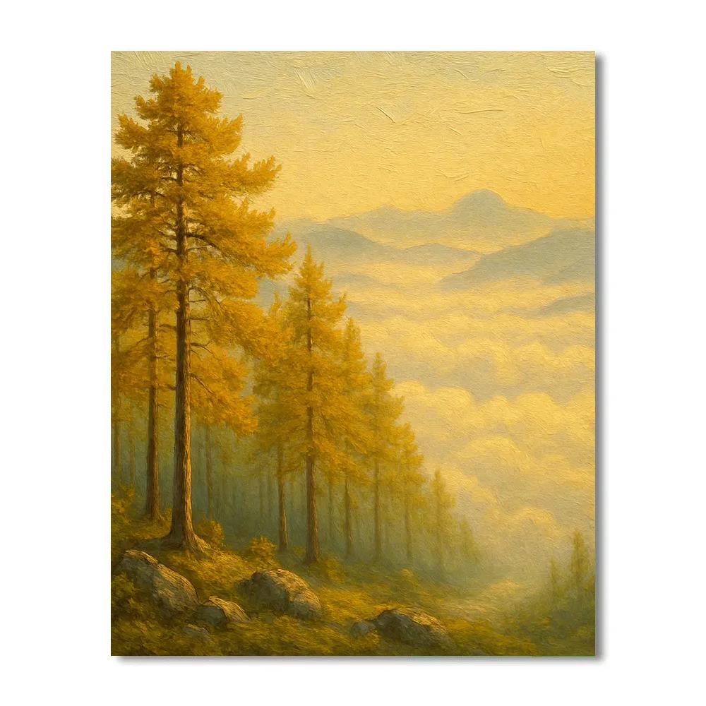Golden Pines Above The Cloud Sea DIY paint by numbers