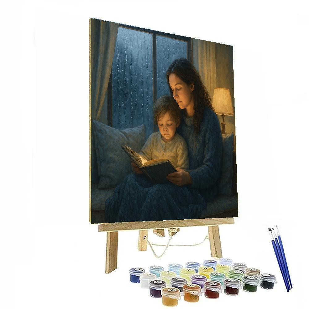 Rainy Window Storytime With Mom Numbered painting kits