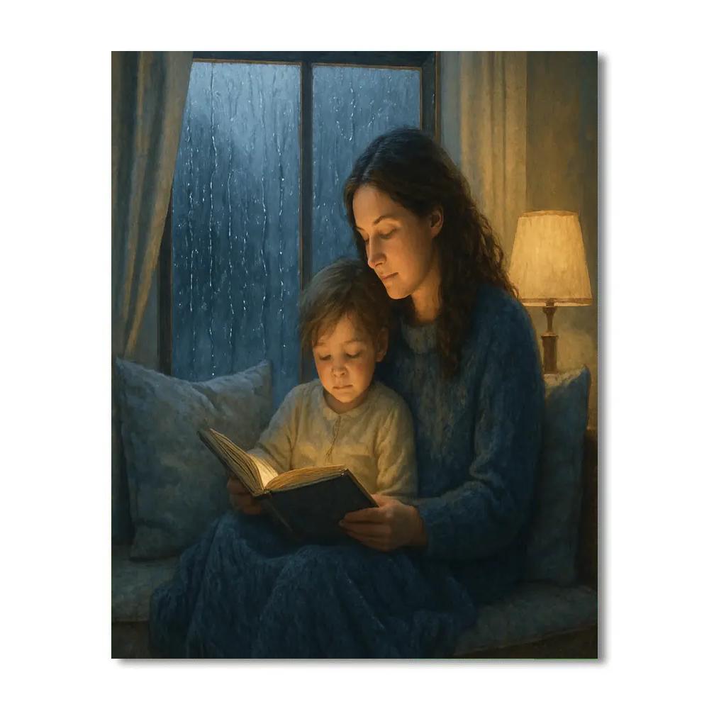 Rainy Window Storytime With Mom Numbered painting kits