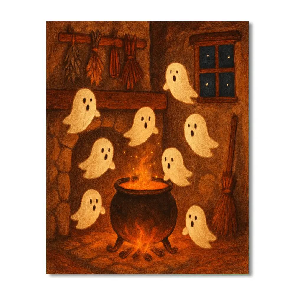 Ghosts By The Hearthside Cauldron paint by color