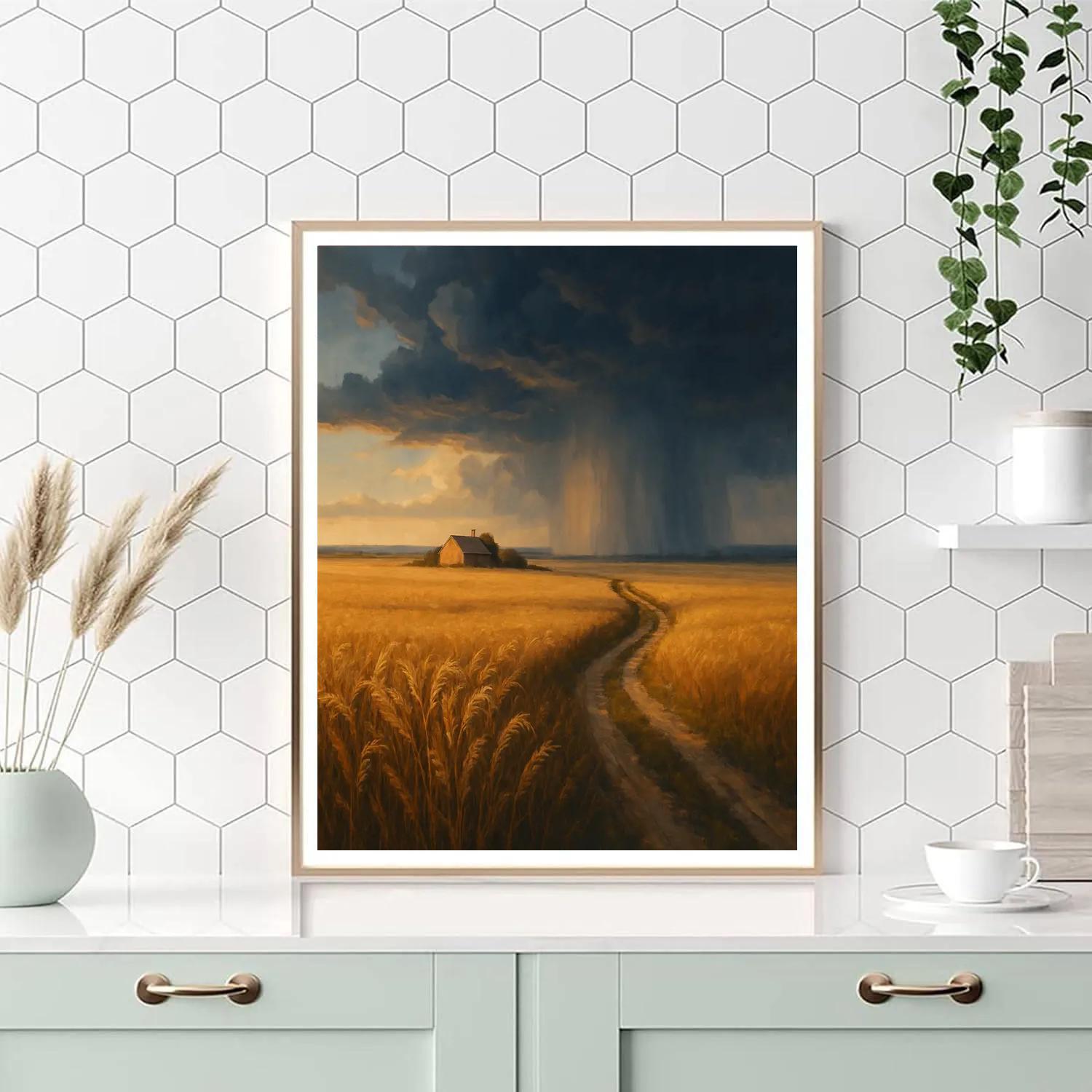 Amber Fields And Distant Storm paint by numbers