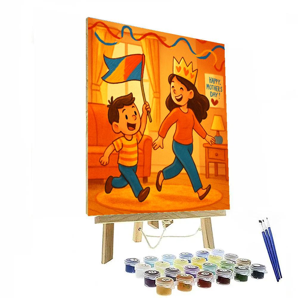 Mothers Day Paper Crown Parade paint by numbers