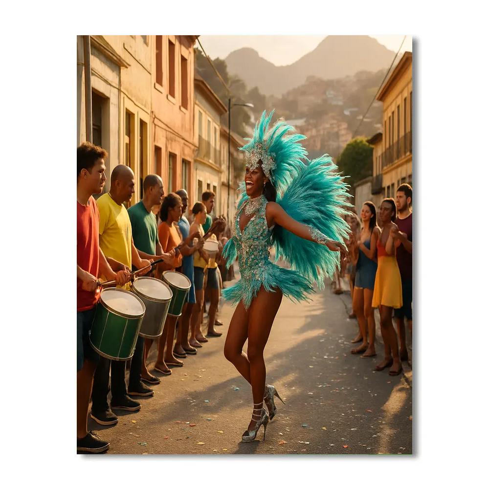Rio Carnival Samba Street Rehearsal painting number kit