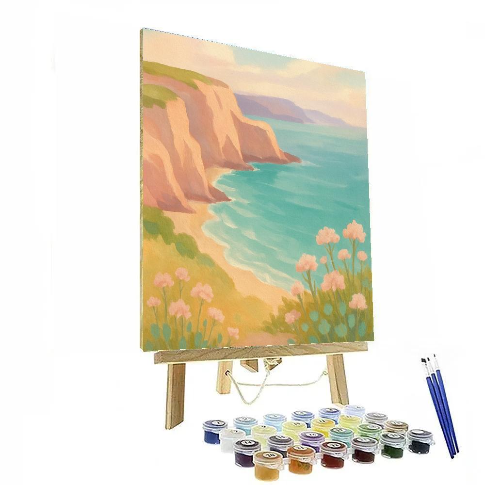 Pastel Cliffs By The Singing Sea Paint by numbers art
