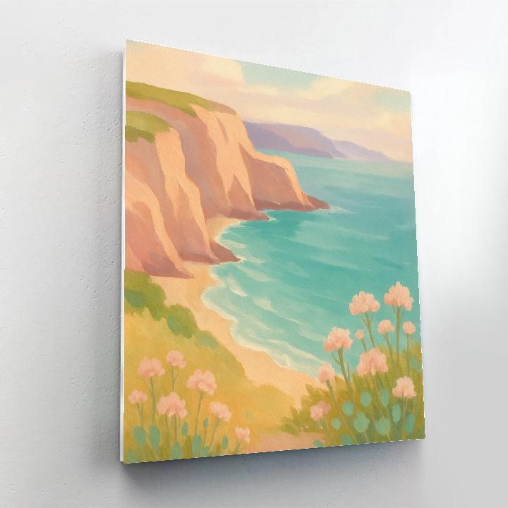 Pastel Cliffs By The Singing Sea Paint by numbers art