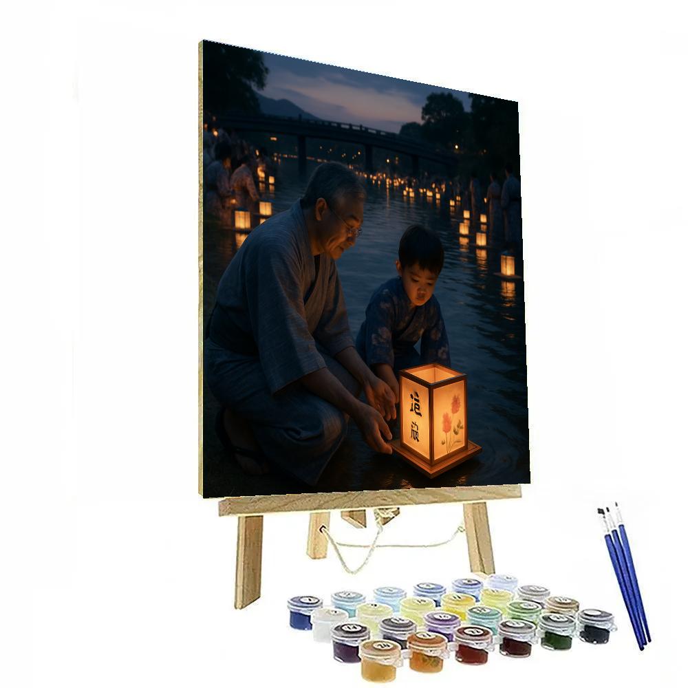 Obon Lantern Floating In Kyoto painting number kit