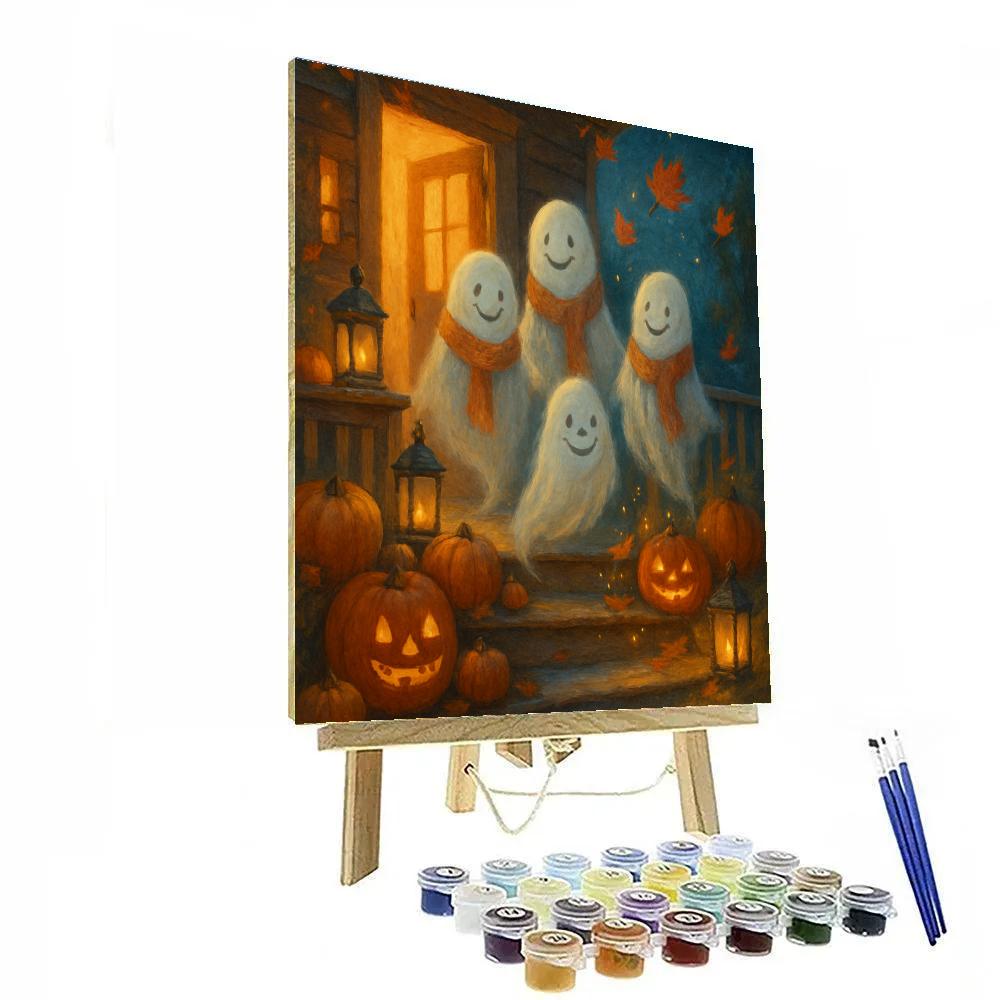 Enchanted Autumn Porch Spirits painting number kit