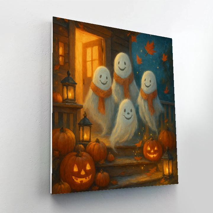 Enchanted Autumn Porch Spirits painting number kit