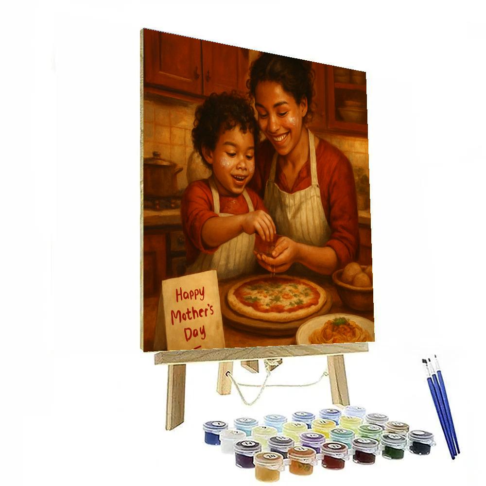 Kitchen Apron Team Mothers Day Feast Numbered painting kits