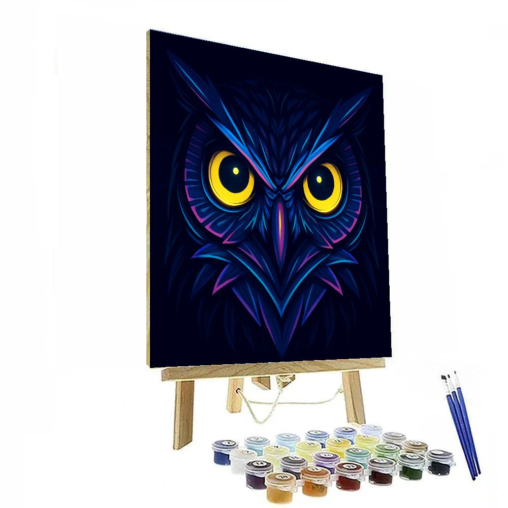 Electric Owl Midnight Focus Number painting
