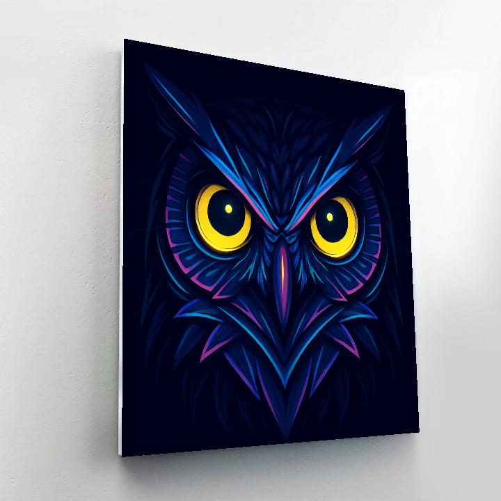 Electric Owl Midnight Focus Number painting