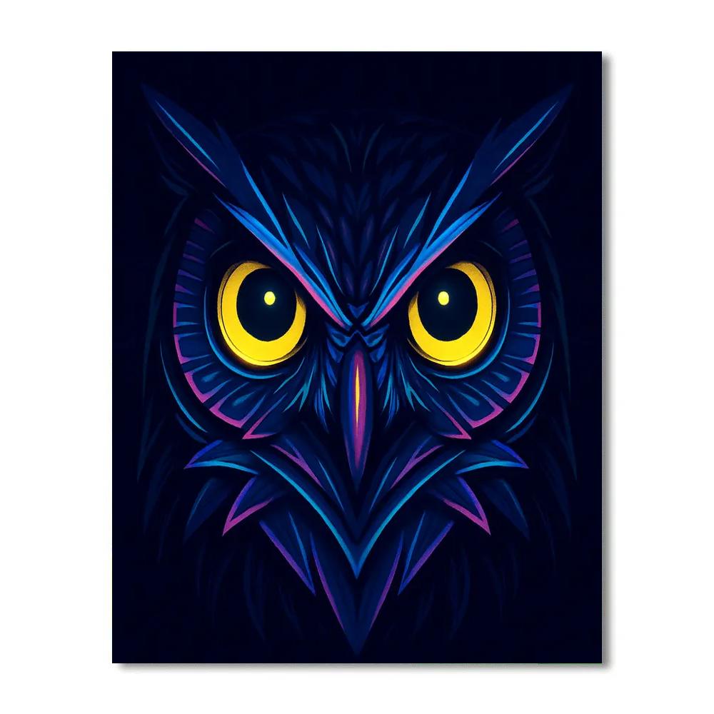Electric Owl Midnight Focus Number painting