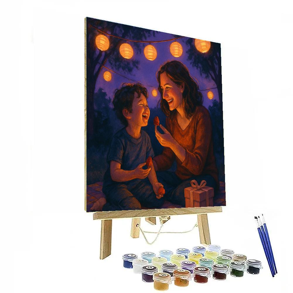 Backyard Star Lantern Picnic painting number kit