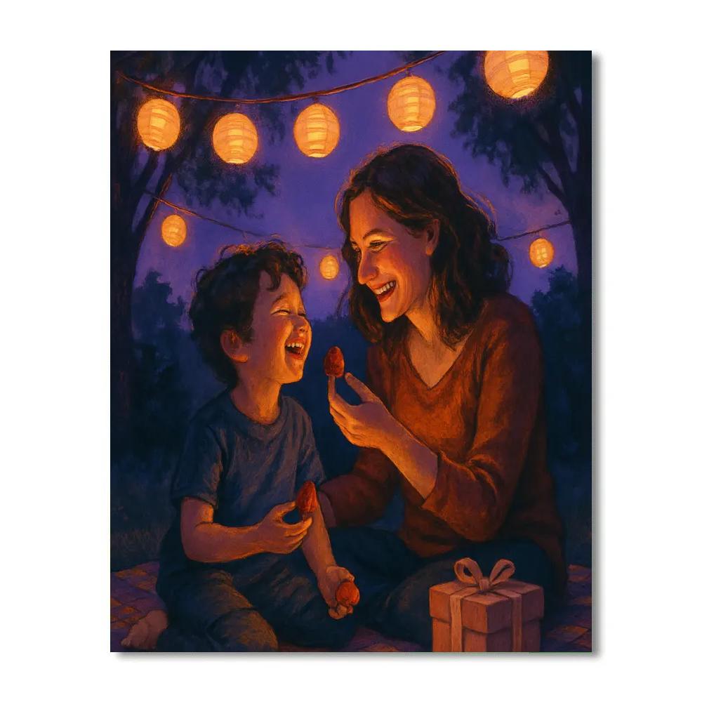 Backyard Star Lantern Picnic painting number kit