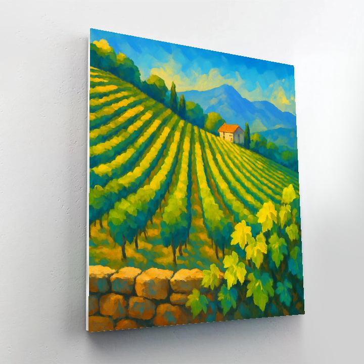 Sunwashed Hillside Vineyard Numbered painting kits