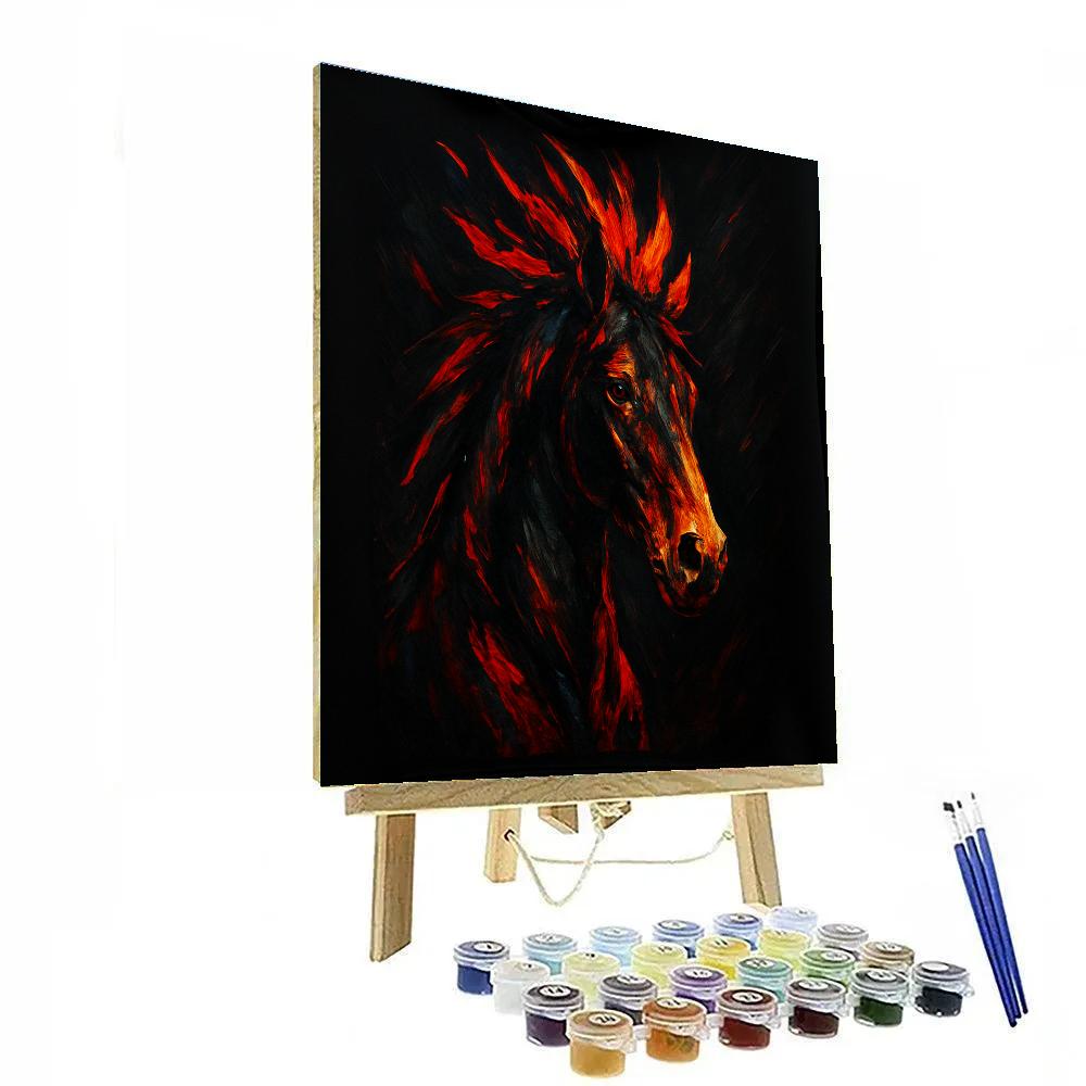 Crimson Stallion Thunder painting number kit