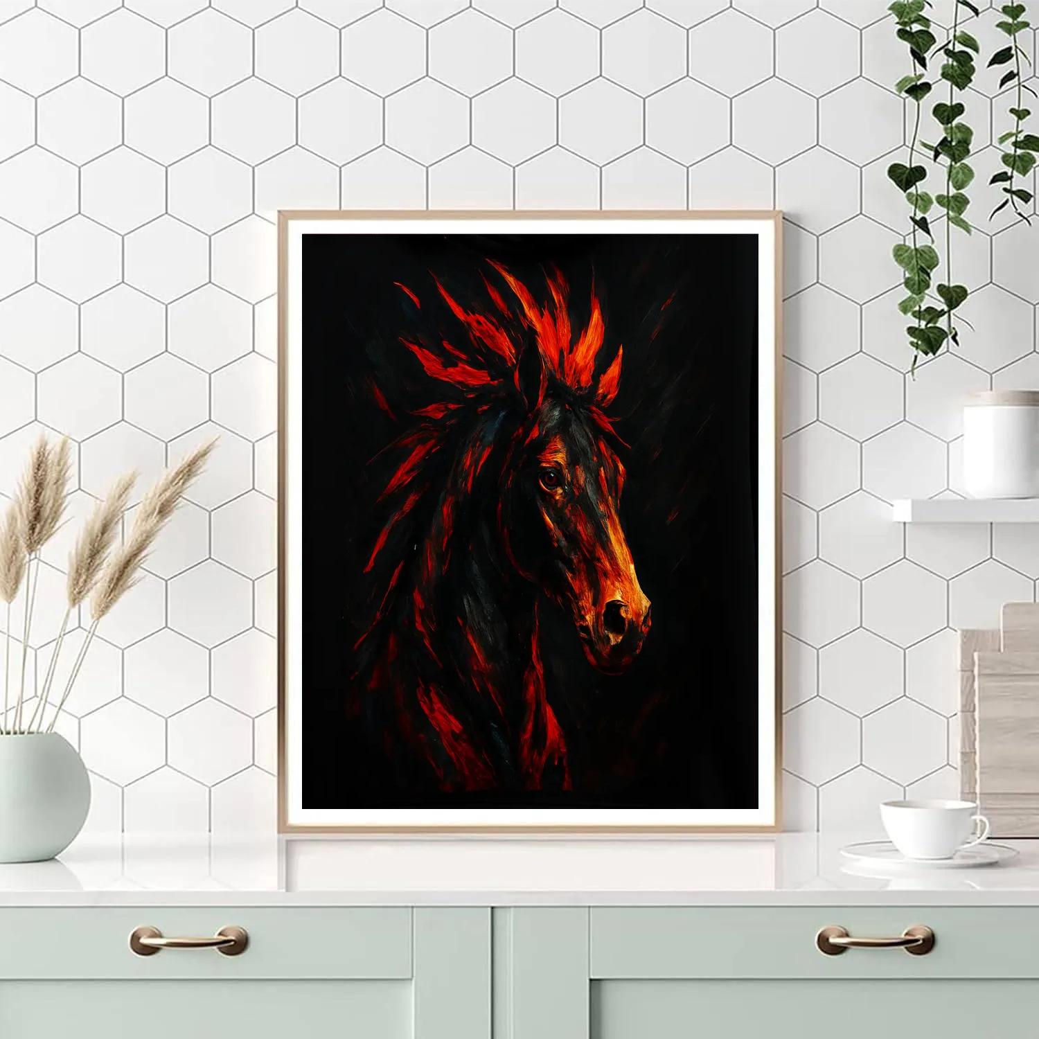 Crimson Stallion Thunder painting number kit