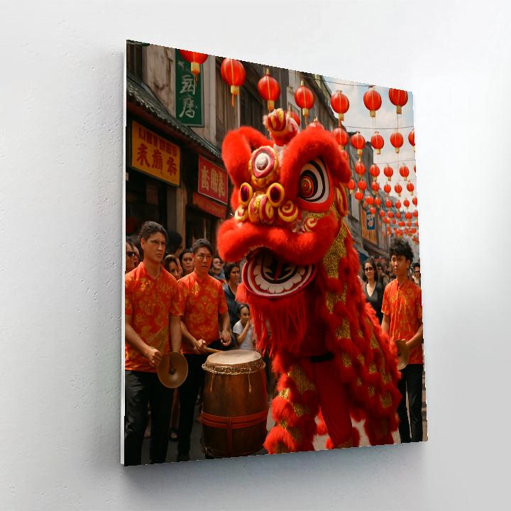 Lunar New Year Lion Dance In Kuala Lumpur paint by number
