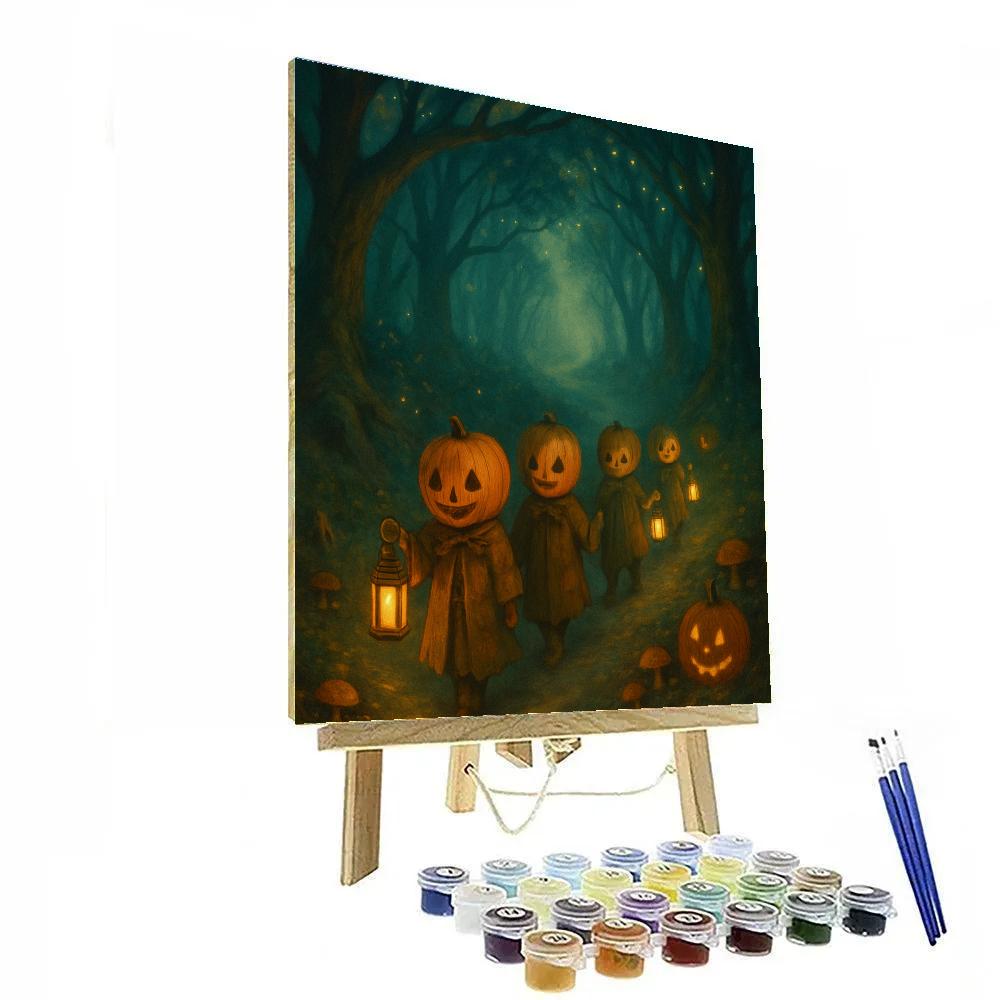 Lantern Parade Through The Enchanted Hollow Paint by numbers kits