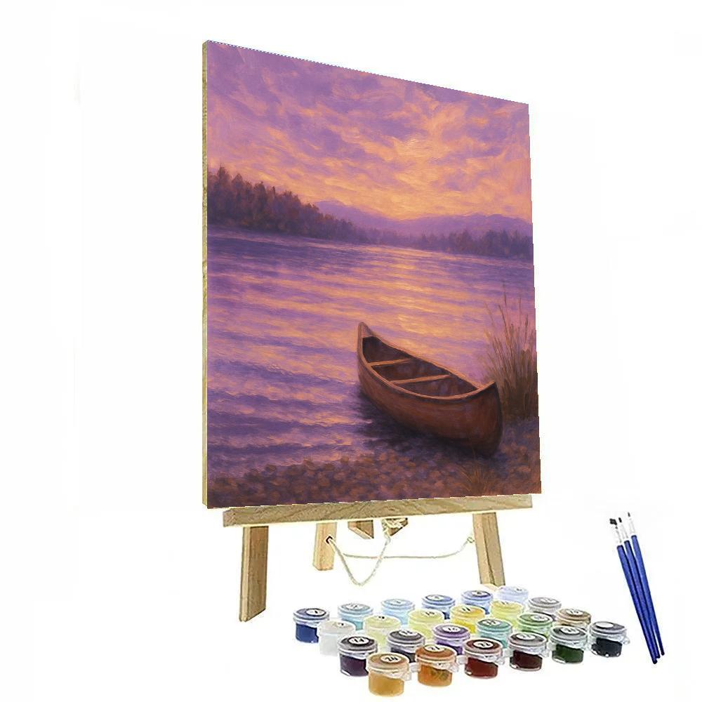 Lavender Evening Canoe Retreat DIY paint by numbers