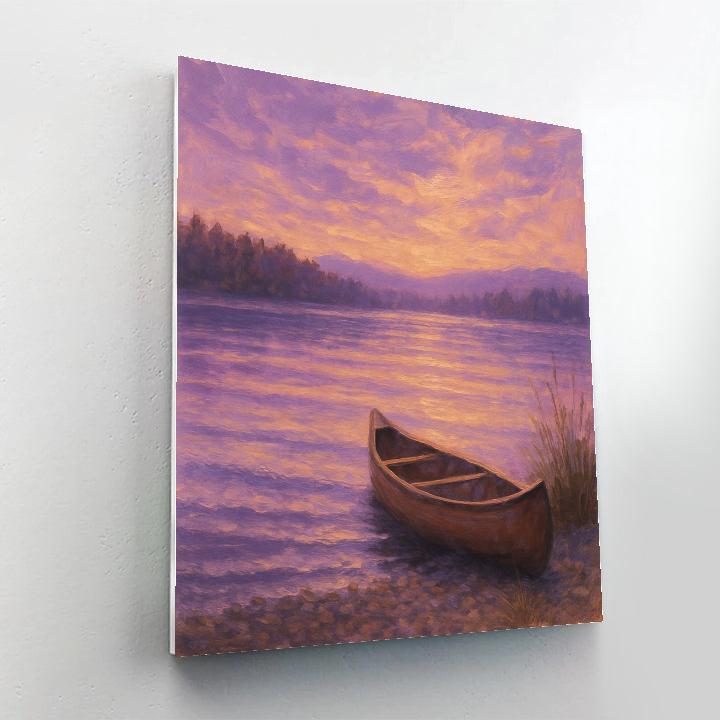 Lavender Evening Canoe Retreat DIY paint by numbers