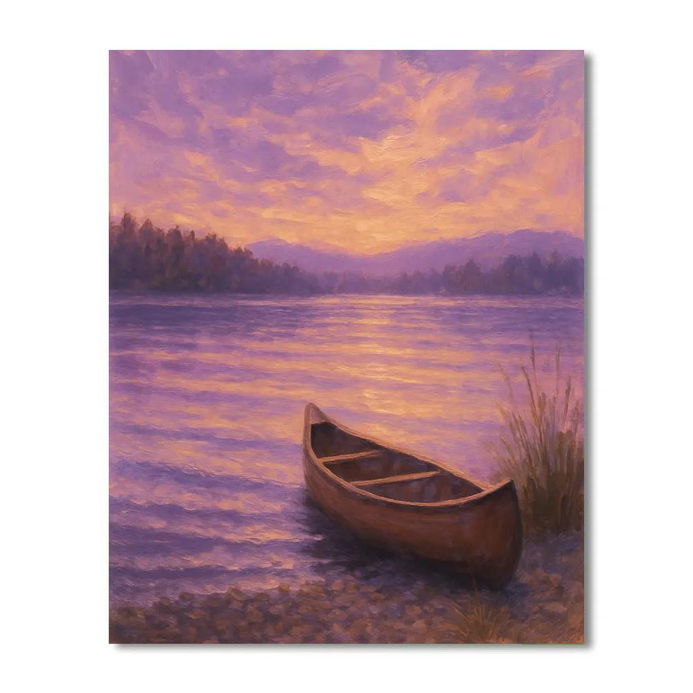 Lavender Evening Canoe Retreat DIY paint by numbers
