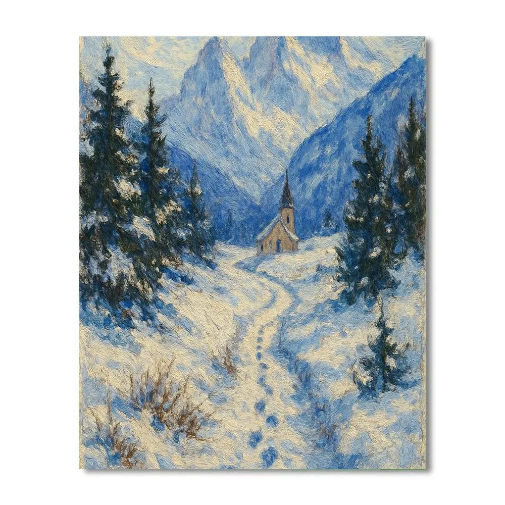 Frozen Path To The Mountain Chapel paint by numbers