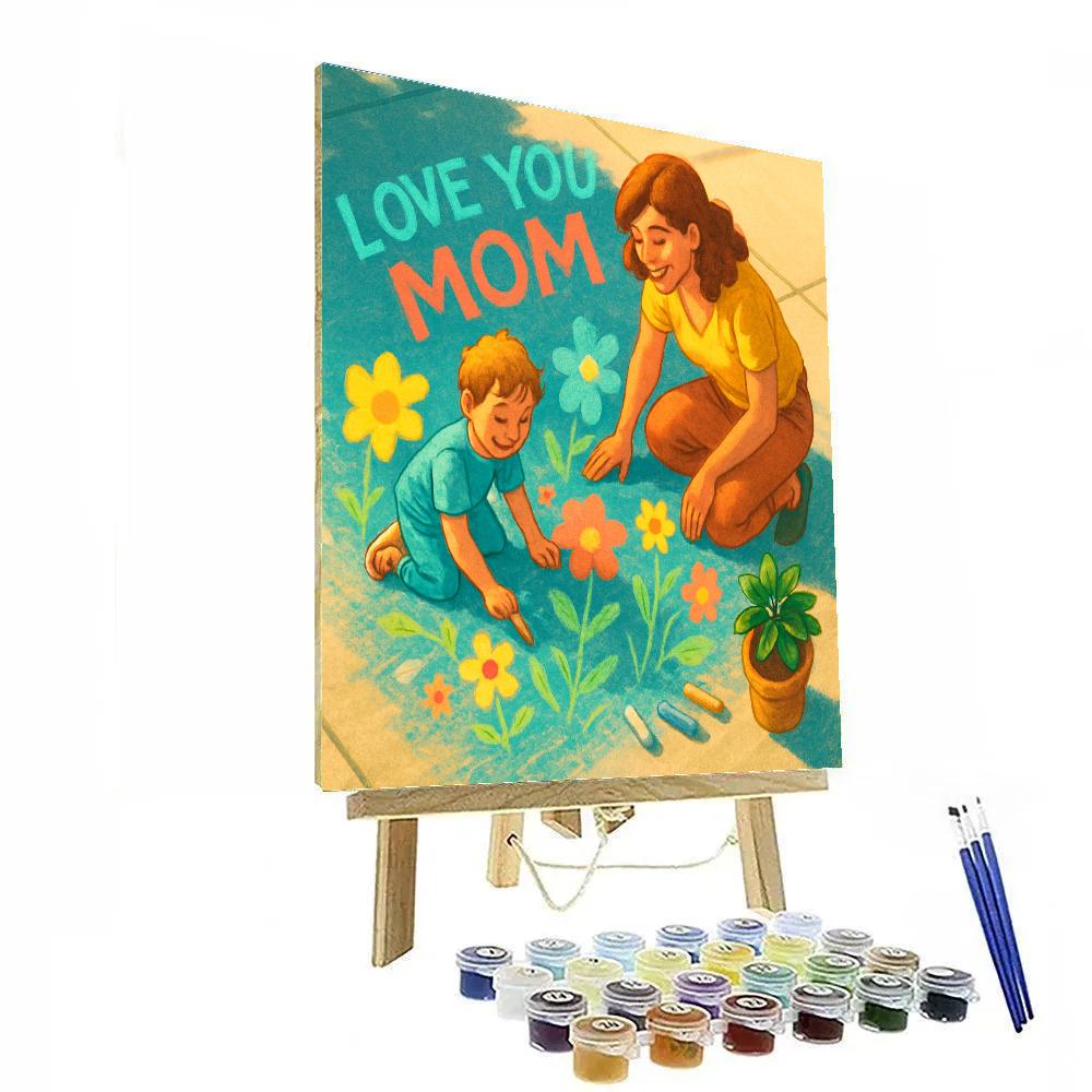 Sidewalk Chalk Garden For Mom Paint by numbers kits